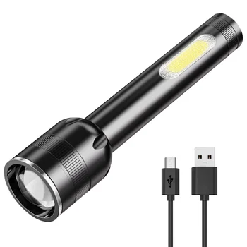 Фенерче XHP60 + COB LED Мащабируем USB Акумулаторна Вградена батерия Power Bank Фенерче За къмпинг, риболов, фенер за работа