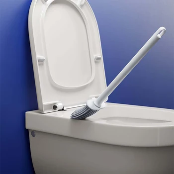 Набор от тоалетни четки и притежателите на Силиконова четка с държач за обществените тоалетни, четка за почистване на тоалетни