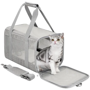 Чанта За носене котки, Одобрен от авиокомпанията, Преносим Раница за кучета с мрежесто прозорец, Малка чанта за транспортиране на домашни любимци, переноска за кучета