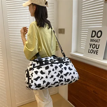 Нова леопардовая чанта за пътуване на къси разстояния, женствена чанта за съхранение с голям капацитет, спортна чанта за пътуване, чанта за фитнес