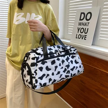 Нова леопардовая чанта за пътуване на къси разстояния, женствена чанта за съхранение с голям капацитет, спортна чанта за пътуване, чанта за фитнес