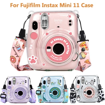 За Fujifilm Instax Mini 11 Комплект аксесоари за фотоапарати Прозрачен калъф за фотоапарат, защитна чанта за носене, однотонная чанта за фотоапарат