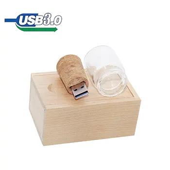 10 бр. дървена кутия + бутилка изисквания за USB 3.0 флаш памет 8 GB 16 GB 32 GB 64 GB стъклена карта памет дрейфующая бутилка U диск сватбен подарък