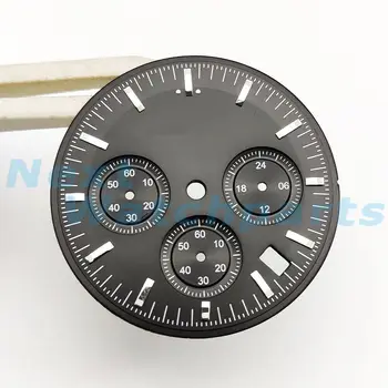 Черен циферблат диаметър часа 32,5 мм, подходящ за механизъм VK63 със стрелки за часовници