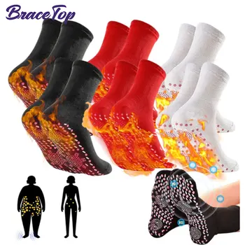 1 Чифт Турмалиновых Чорапи За Отслабване, Зимни Разтеглив Минерални Самонагревающиеся Чорапи, Грижи за Здравето, Къси Чорапи, магнитна терапия