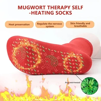 1 Чифт Турмалиновых Чорапи За Отслабване, Зимни Разтеглив Минерални Самонагревающиеся Чорапи, Грижи за Здравето, Къси Чорапи, магнитна терапия