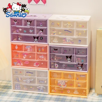 Cartoony кутия за съхранение на Sanrio с девет отделения на Кутия за съхранение на малки предмети, Кутия за съхранение на настолни принадлежности, Скъпа Кутия за съхранение на Канцеларски материали