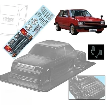 1/10 Мащаб 1982 Starlet KP61 Hot Wheels Drift Body Shells Прозрачен автомобил Lexan с Леки Изкривени и стикери за Състезателен автомобил OnRoad