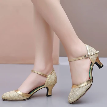 2023 нови дамски обувки за латино танци, танцови обувки на висок ток, обувки за балните танци, обувки за танцуване на танго