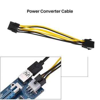 Захранващ кабел адаптер, PCIe за графична карта с 6 контактите на 8 контакта захранващия кабел от видеокартата GPU) 7,8 инча