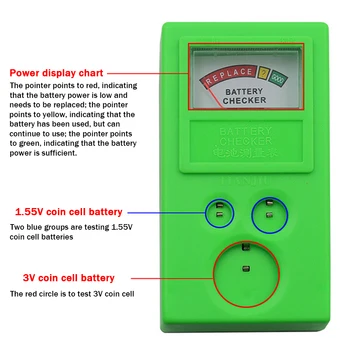 Проверка на батерията на бутоните, Професионален инструмент за измерване на заряд на батерията, лесен за използване, лесен Инструмент за ремонт на оборудване, аксесоар