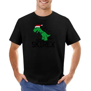 Skirex T-Rex Ски динозавър, подарък за коледа, тениска, тениски големи размери, летен топ, тениски за мъже