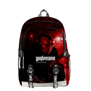 Wolfenstein: Нова процедура за 2023, Модерен Нова Раница с Цип, Нова Просто Класически Студентски чанта от полиестер, Пътна Чанта