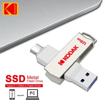 100% Оригинален Портативни SSD-диск KODAK 1 TB флаш карам Type-C 3.2 128 GB, 256 GB, 512 GB Метална карта памет за настолен лаптоп PS4 PS5