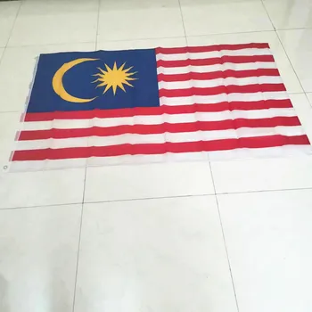 Безплатна доставка, Висококачествен флаг Малайзия 90x150 см, 5*3 фута, полиестер с двойно проникване, печат, мрежа, флаг Малайзия