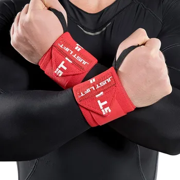 1 Чифт Потребителите за Вдигане на Тежести, Поддържащи Еластични Ръчен Колани за Вдигане на Тежести с Линия за палеца за Силови Тренировки във фитнеса Deadl