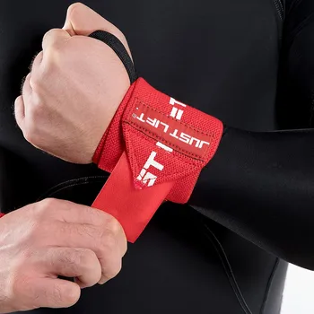 1 Чифт Потребителите за Вдигане на Тежести, Поддържащи Еластични Ръчен Колани за Вдигане на Тежести с Линия за палеца за Силови Тренировки във фитнеса Deadl