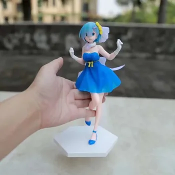 24 см Нов модел кукли Ram Re: Живот в друг свят от нулата Аниме Фигурки Момичета Crystal Rem Off White Blue PVC Детски Играчки, Подаръци