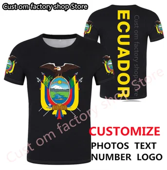 Эквадорская тениска безплатна за поръчка, с име и номер на ecu, тениска с национални флага на ЕС, испанската република, Эквадорский колеж, принт, фотоодежда