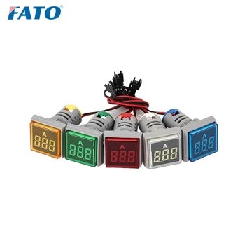 FATO AC 0-100A Квадратен Цифров Амперметър Измерител на ток/Напрежение Индикатор Led Лампа Сигнал, Лампа, Трансформатор Бял Червен Жълт Зелен