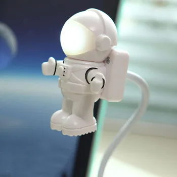 USB Джаджи Бял Гъвкав Космонавт Астронавт USB Тръба LED нощна светлина от Лампа За Четене Преносим 5 За Компютър, Лаптоп КОМПЮТРИ Лаптоп