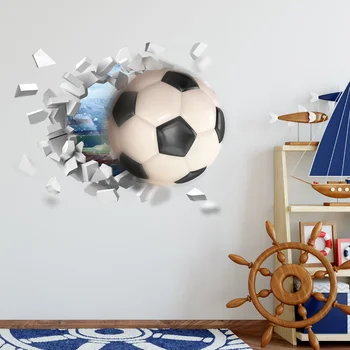 30 *60 см PVC Подвижна 3D футболен стикер за стена за хол Спалня Баня Къща Украсете Украса