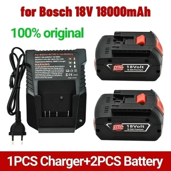 Нова Батерия 18V 18.0 Ah за Электродрели Bosch 18V Литиево-йонна батерия BAT609, BAT609G, BAT618, BAT618G, BAT614 + Зарядно устройство