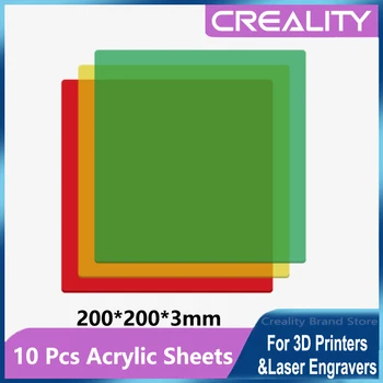 Creality 3 цвята Прозрачни акрилни листове 10 бр. Подходящ за лазерно гравиране Falcon серия на CO2 и 3D принтери направи си САМ