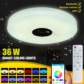 36 W Модерни RGB led плафониери Домашно Осветление Bluetooth ПРИЛОЖЕНИЕ, Музикален светлина Лампа за спални I-Link Умен тавана лампа + дистанционно управление