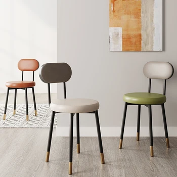 Луксозен стол за Хранене в Скандинавски стил, модерен метален дизайн, Столове за всекидневна, Офис заседателни зали, мебели за дома