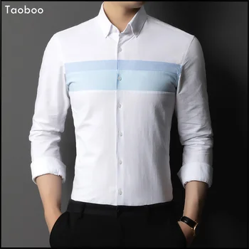 2024 Бизнес ежедневни мъжки ризи на райета, проста марка дрехи в класически стил, приталенная официална мъжка риза