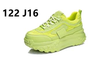 Мъжки и дамски зелена пешеходната обувки на дебела подметка, ежедневни обувки