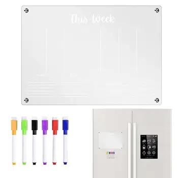 Акрилна дъска за хладилника, Акрилна дъска за сухо изтриване в хладилника, Магнитен магнит за хладилник, Прозрачен Дизайн магнит Списък за пазаруване