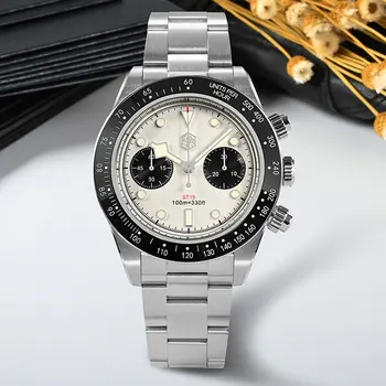 San Martin 40 мм Мъжки часовник Panda BB Хронограф Seagull ST1901 Ръчни Механични Ръчни часовници Sapphire C3 Luminous 10Bar Diver