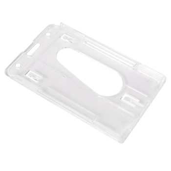 3X Оттичане твърд пластмасов държач за бейджа, двойна карта ID, мультипрозрачный 10x6 см