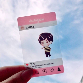 Висококачествено изработени по поръчка корейската звезда Kpop, подарък пластмасова прозрачна рекламна фотокарточка Instagram, визитка