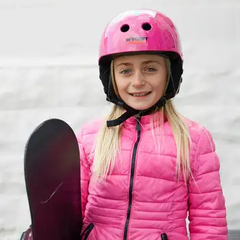 Каска, сухо изтриване за каране на ски и сноуборд, розов
