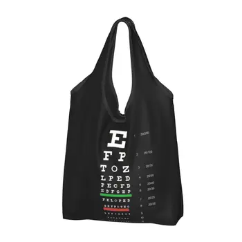 Snellen Eye Chart Продуктова чанта-тоут, чанти за пазаруване, Дамски Кавайная чанта за Оптометриста, чанта за количка, чанта с Голям Капацитет