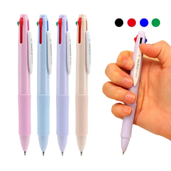 Креативна 4-в-1 многоцветен гел писалка 0,5 мм, черна, Червена, Синя, Зелена, Неутрална дръжка, Кавайные химикалки, Канцеларски материали за учениците