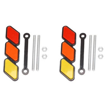 2 Комплекта Икона-емблема на Скара Трицветна, За Toyota - Tacoma 4 Runner Sequoia Rav4 Highlander, жълто/оранжево/ЧЕРВЕНО
