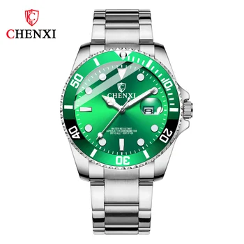 Горещи Военни ежедневни спортни часовници Chenxi 085A, Мода водоустойчив мъжки кварцов часовник от неръждаема стомана Relogio Masculino