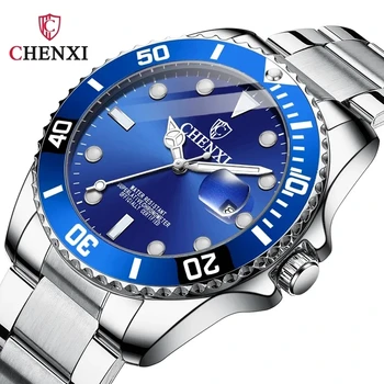 Горещи Военни ежедневни спортни часовници Chenxi 085A, Мода водоустойчив мъжки кварцов часовник от неръждаема стомана Relogio Masculino