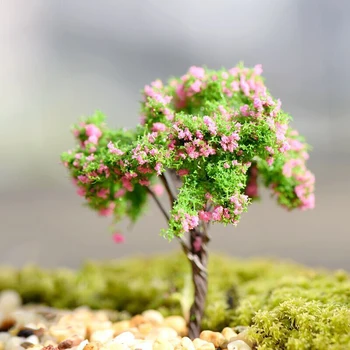 Много стилни мини-миниатюри, които имитират Прекрасно дърво, Мъх, микроландшафт, занаяти, изработени от смола, подарък, Декорация за дома градината и терариума