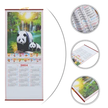Календар Годината На Дракона Офис Подаръци 2024 Окачен Свитъка В Китайски Стил Лунна Нова Хартиена Традиционни Календари На 