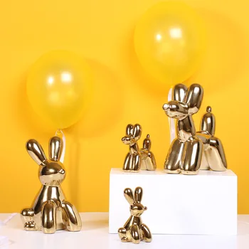 Сладък Златен заек в скандинавски стил, балон, украса за кучета, творческа украса за дома и хол, модерен прост сватбен подарък