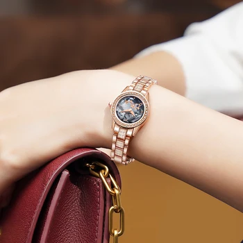 Нови кварцов часовник с малък циферблат във формата на женски корпус, лесен луксозна гривна с ниша Sky Star, спирала корона