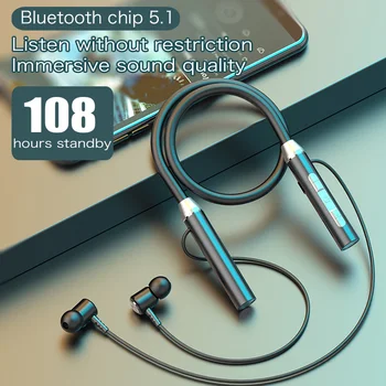 Безжични Слушалки Fone Bluetooth 5,0 Слушалки с шейным Ръб Силиконови Hi-Fi Стерео Спортни Слушалки Halter Водоустойчив Магнитни Слушалки
