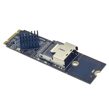 Нов M. 2 NVME за Mini SAS СФФ-8087 Поддръжка на карти за разширяване на 4 Порта SATA3.0 6 gbps SSD HDD SATA контролер SFF8087 за M2 NVME Адаптер