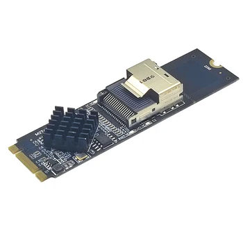 Нов M. 2 NVME за Mini SAS СФФ-8087 Поддръжка на карти за разширяване на 4 Порта SATA3.0 6 gbps SSD HDD SATA контролер SFF8087 за M2 NVME Адаптер