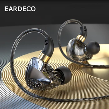 EARDECO 3,5 мм Слушалки с Кабел С L-Образно се Огъне, HIFI Бас Слушалки, Слушалки в ушите, Слушалки Handfree За Huawei, Xiaomi